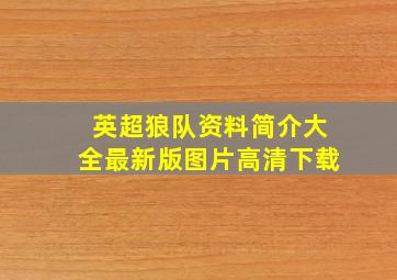 英超狼队资料简介大全最新版图片高清下载