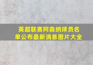 英超联赛阿森纳球员名单公布最新消息图片大全