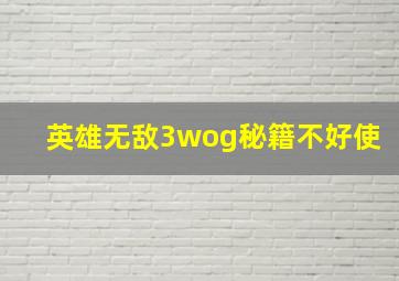 英雄无敌3wog秘籍不好使