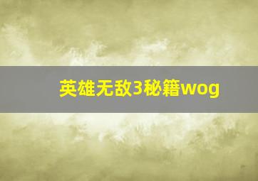 英雄无敌3秘籍wog