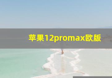 苹果12promax欧版