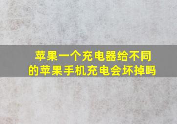 苹果一个充电器给不同的苹果手机充电会坏掉吗