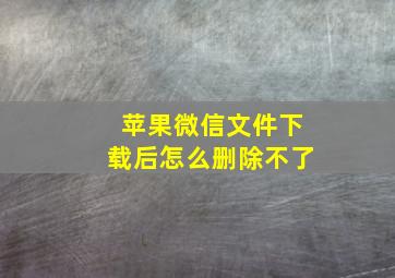 苹果微信文件下载后怎么删除不了