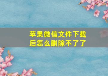 苹果微信文件下载后怎么删除不了了