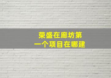 荣盛在廊坊第一个项目在哪建