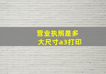 营业执照是多大尺寸a3打印