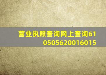 营业执照查询网上查询610505620016015