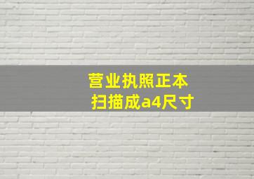 营业执照正本扫描成a4尺寸