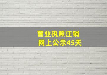 营业执照注销网上公示45天