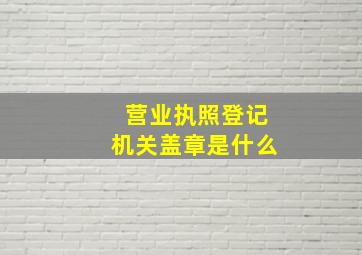 营业执照登记机关盖章是什么