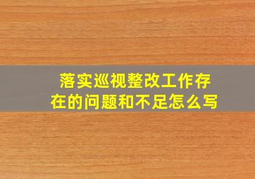 落实巡视整改工作存在的问题和不足怎么写