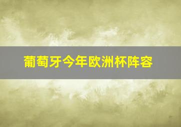 葡萄牙今年欧洲杯阵容