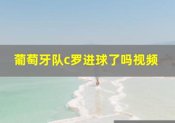 葡萄牙队c罗进球了吗视频