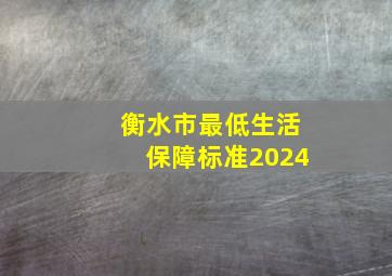 衡水市最低生活保障标准2024