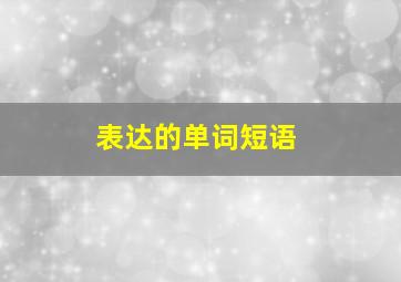 表达的单词短语