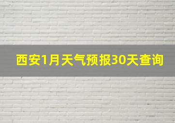 西安1月天气预报30天查询