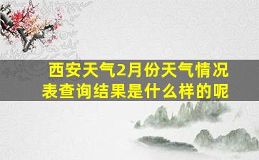 西安天气2月份天气情况表查询结果是什么样的呢