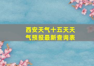 西安天气十五天天气预报最新查询表