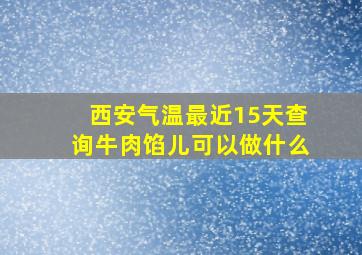 西安气温最近15天查询牛肉馅儿可以做什么