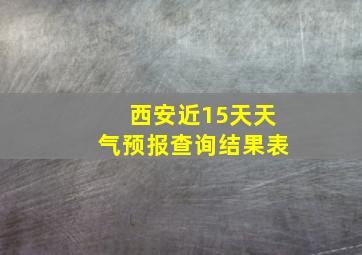 西安近15天天气预报查询结果表