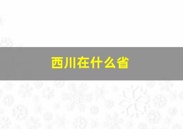 西川在什么省