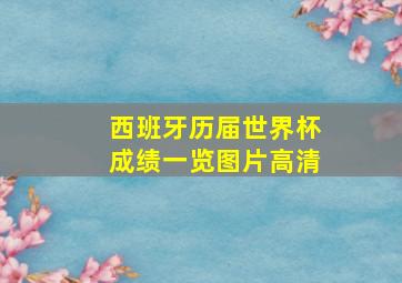 西班牙历届世界杯成绩一览图片高清