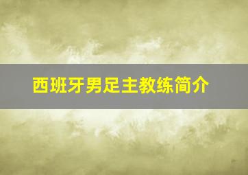 西班牙男足主教练简介