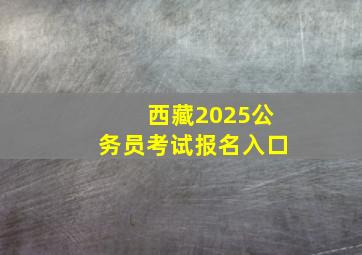 西藏2025公务员考试报名入口