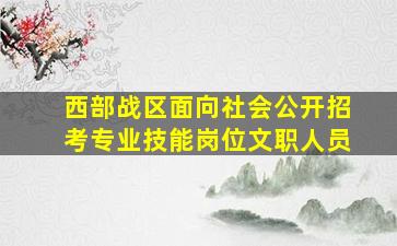 西部战区面向社会公开招考专业技能岗位文职人员