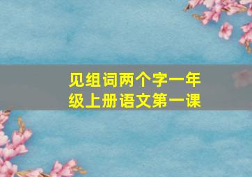 见组词两个字一年级上册语文第一课