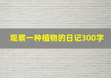 观察一种植物的日记300字