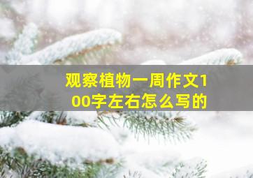 观察植物一周作文100字左右怎么写的