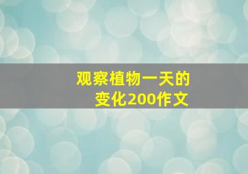 观察植物一天的变化200作文