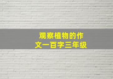 观察植物的作文一百字三年级