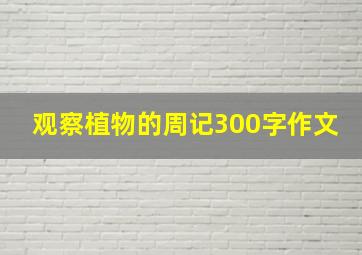 观察植物的周记300字作文