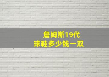 詹姆斯19代球鞋多少钱一双