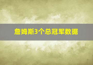 詹姆斯3个总冠军数据