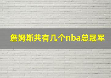 詹姆斯共有几个nba总冠军