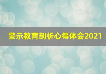 警示教育剖析心得体会2021