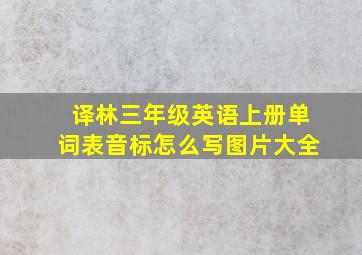 译林三年级英语上册单词表音标怎么写图片大全