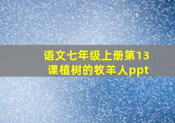 语文七年级上册第13课植树的牧羊人ppt