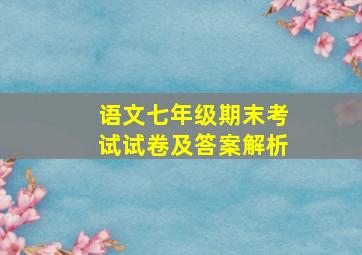 语文七年级期末考试试卷及答案解析