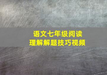 语文七年级阅读理解解题技巧视频