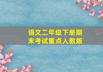 语文二年级下册期末考试重点人教版