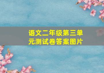 语文二年级第三单元测试卷答案图片