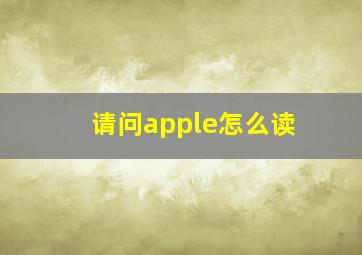 请问apple怎么读