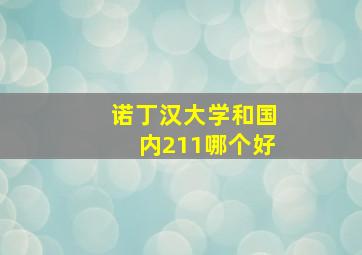 诺丁汉大学和国内211哪个好