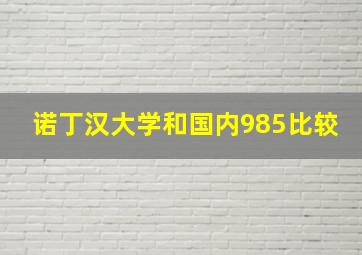 诺丁汉大学和国内985比较