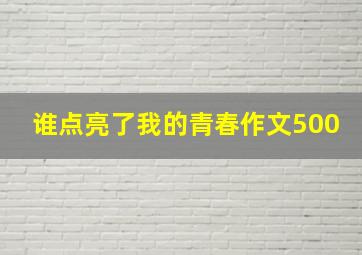 谁点亮了我的青春作文500