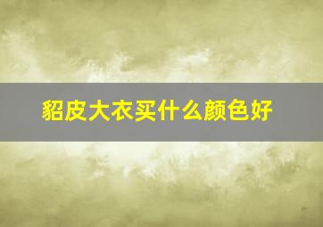 貂皮大衣买什么颜色好